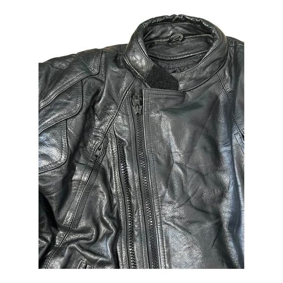 Leather Motorcycle Jacket Mens Vintage Moto Cafe Racer Biker Rider 48 - Picture 4 of 9